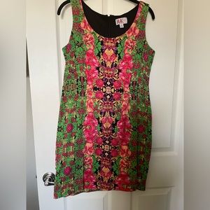 R & K Originals floral print, sleeveless summer dress.